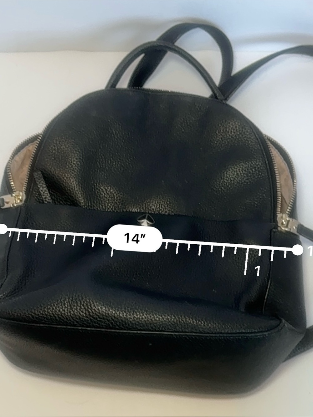 Kate Spade medium backpack in black pebbled leather with gold-tone hardware - Picture 10 of 10